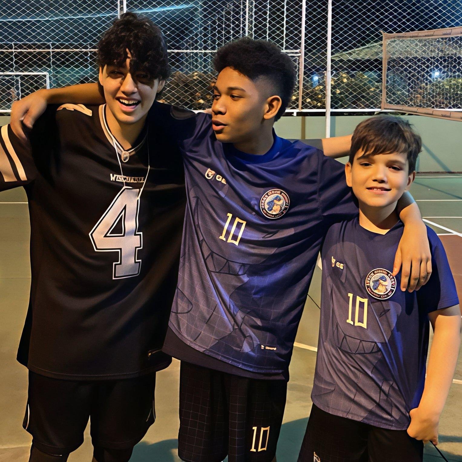 Alunos de vôlei fazendo pose para a foto após praticar a atividade
